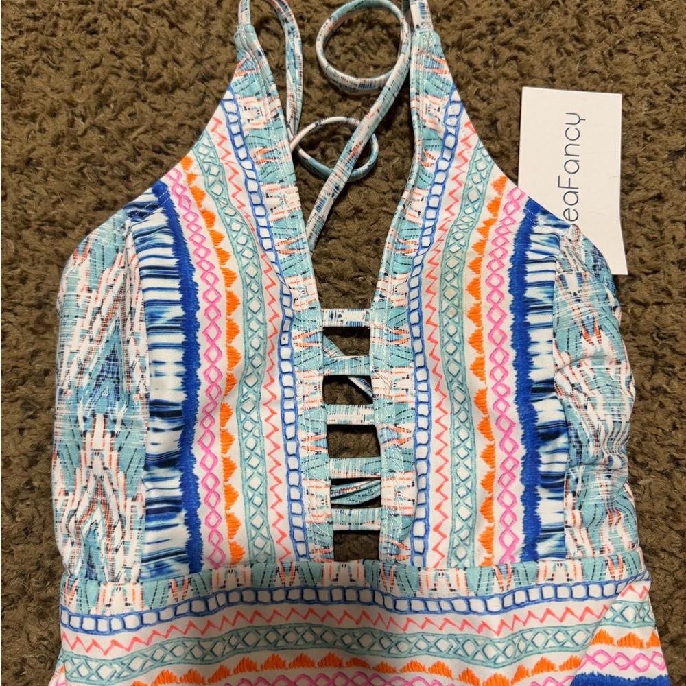 Colorful Patterned One-Piece Swimsuit - Picture 5 of 5